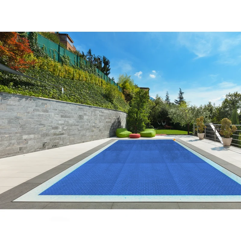 Pool Solarfolie Eckig 8x5 m 400µm Blau aus PE-Folie mit Luftkammern
