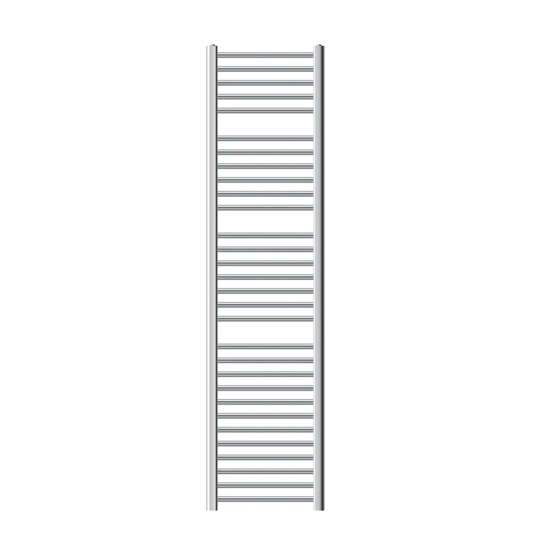 Elektrischer Badheizkörper mit Heizstab 1200W 400x1800 mm Chrome gerade mit Seitenanschluss & Thermostat Digitalanzeige LuxeBath