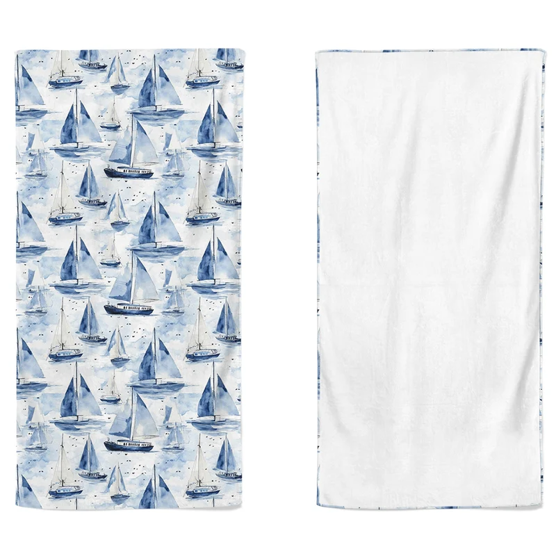 Telo Mare in Microvelour Stampa Doubleface - Antartic