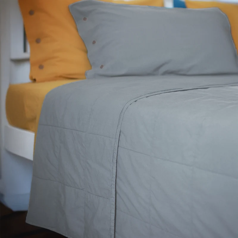Trapuntino Leggero in Percalle di Cotone StoneWashed - Husky