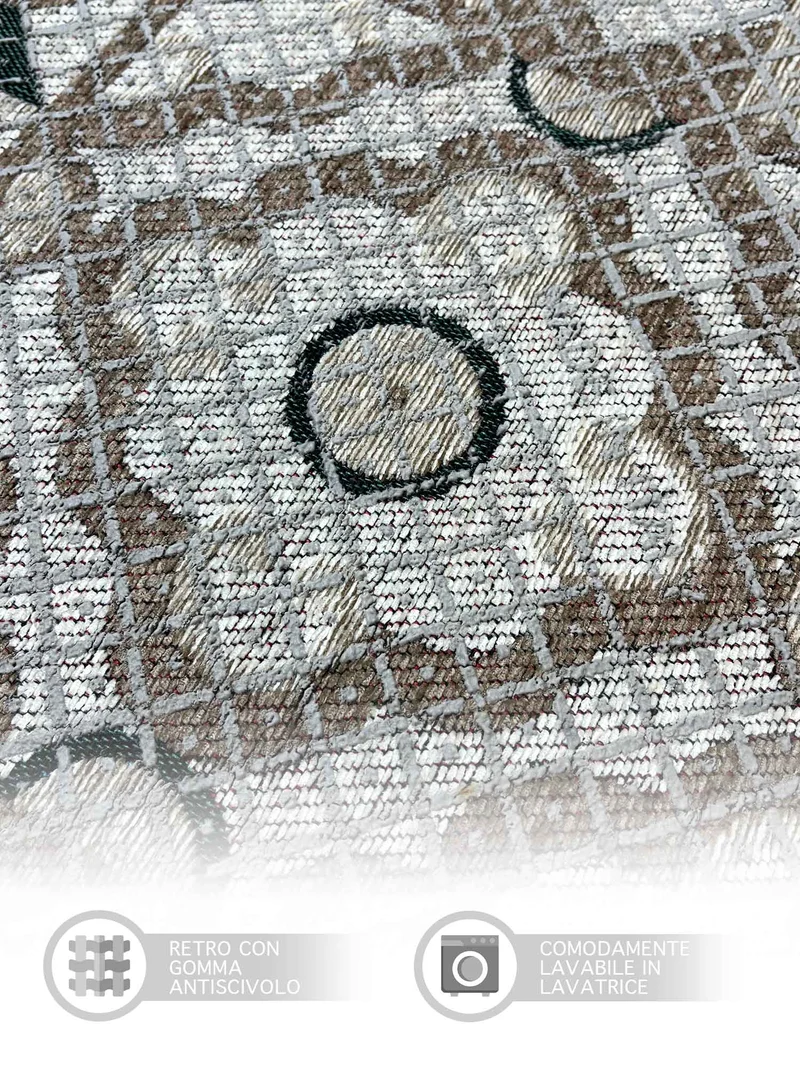 Tappeto Arredo Moderno in Ciniglia Antiscivolo Made in italy Maioliche Fango Il Gruppone
