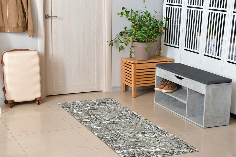 Tappeto Arredo Moderno in Ciniglia Antiscivolo Made in italy Foliage Fango Il Gruppone