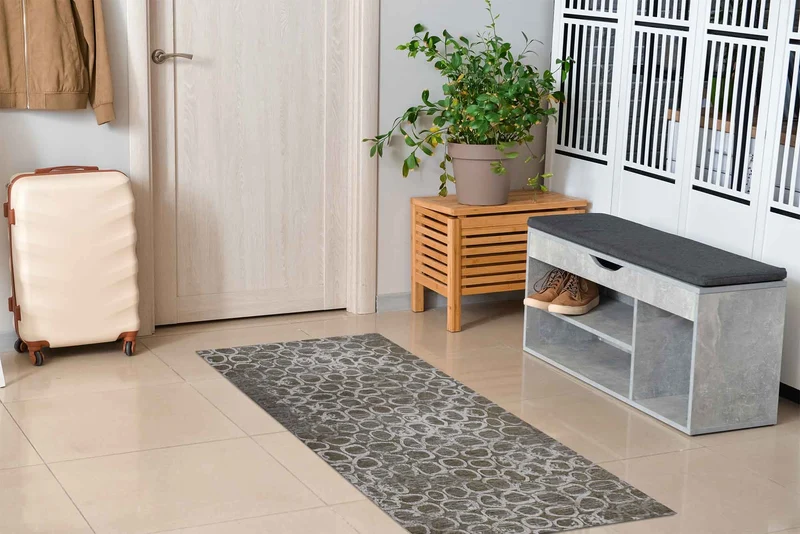 Tappeto Arredo Moderno in Ciniglia Antiscivolo Made in italy Esopo Grigio Il Gruppone