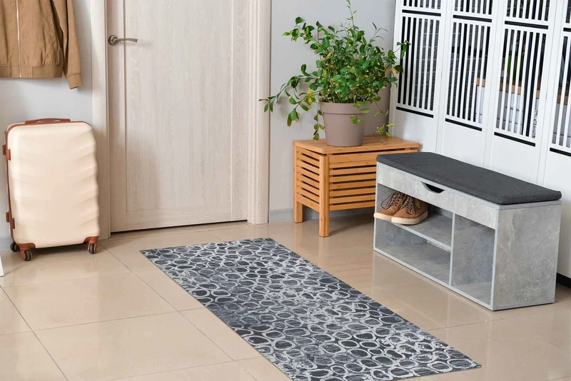 Tappeto Arredo Moderno in Ciniglia Antiscivolo Made in italy Esopo Antracite Il Gruppone