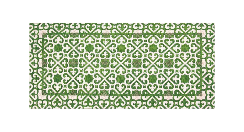 Tappeto Arredo Moderno in Ciniglia Antiscivolo Made in italy Arabic Verde Il Gruppone