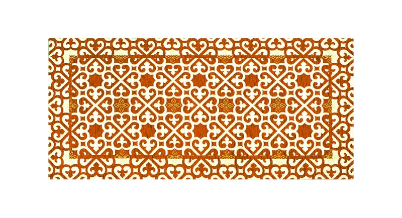 Tappeto Arredo Moderno in Ciniglia Antiscivolo Made in italy Arabic Ruggine Il Gruppone