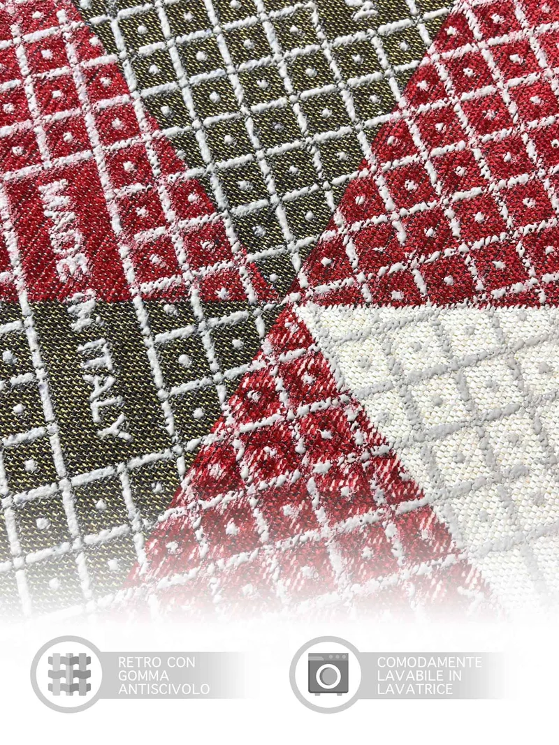 Tappeto Arredo Moderno Antiscivolo in Ciniglia Made in italy Cotone Il Gruppone