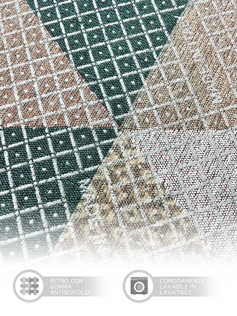 Tappeto Arredo Moderno Antiscivolo in Ciniglia Made in italy Cotone Il Gruppone
