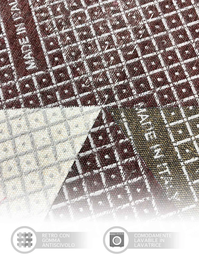 Tappeto Arredo Moderno Antiscivolo in Ciniglia Made in italy Cotone Il Gruppone