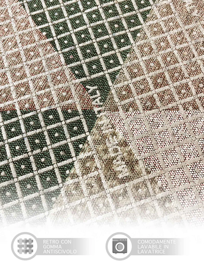 Tappeto Arredo Moderno Antiscivolo in Ciniglia Made in italy Cotone Il Gruppone