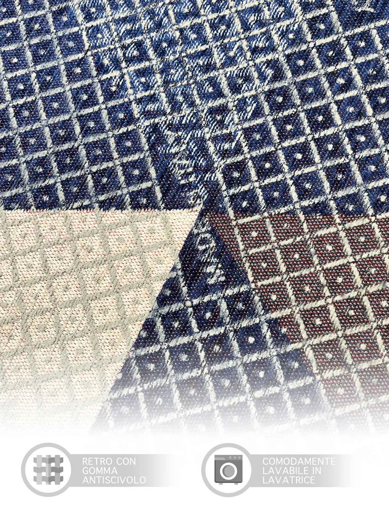 Tappeto Arredo Moderno Antiscivolo in Ciniglia Made in italy Cotone Il Gruppone