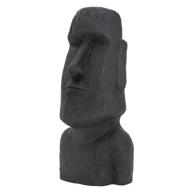 ECD Germany | Moai Rapa Nuil Kopf Figur aus wetterfestem Kunstharz Polyresin, Osterinsel Statue