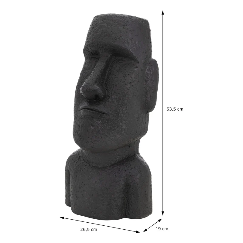 ECD Germany | Moai Rapa Nuil Kopf Figur aus wetterfestem Kunstharz Polyresin, Osterinsel Statue