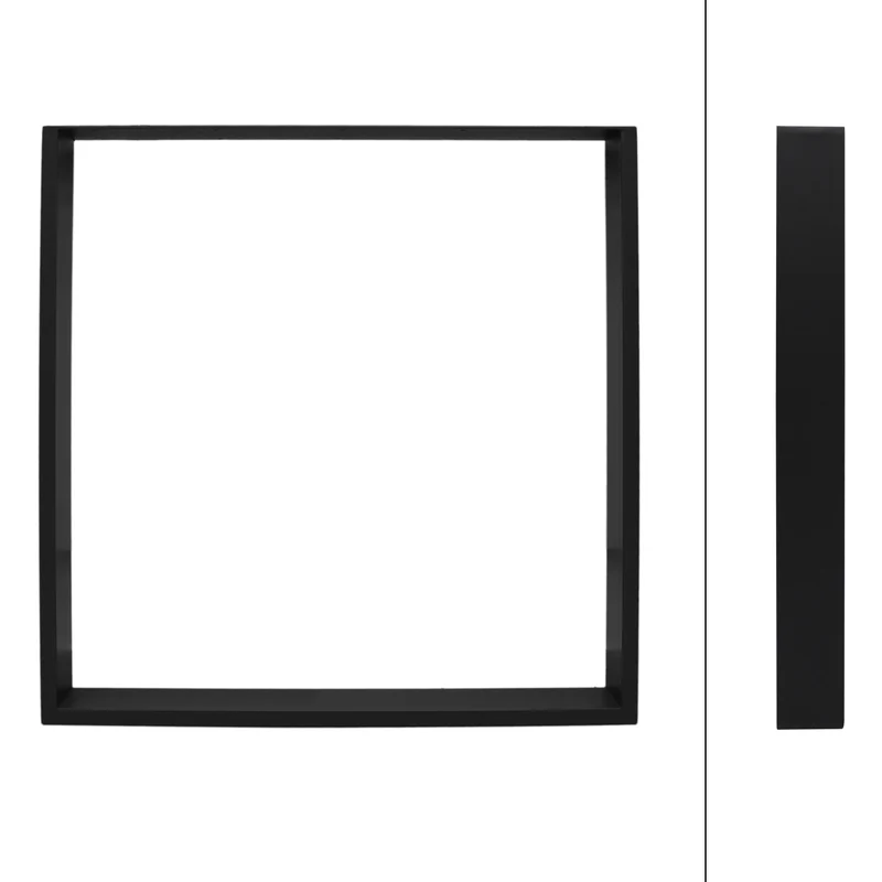 B-Ware Tischbeine 2er Set 80x72 cm Schwarz aus Stahl