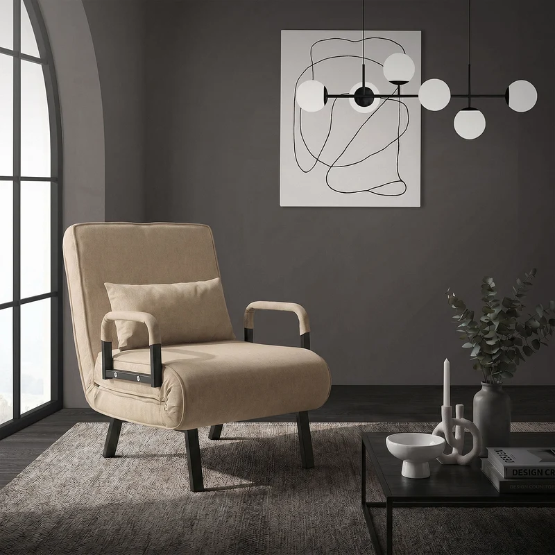 ML-DESIGN | Schlafsessel mit Bettfunktion 186x60 cm aus Stahl/Chenille Sessel mit Schlaffunktion klappbar Bettsessel Klappsessel Schlafsofa