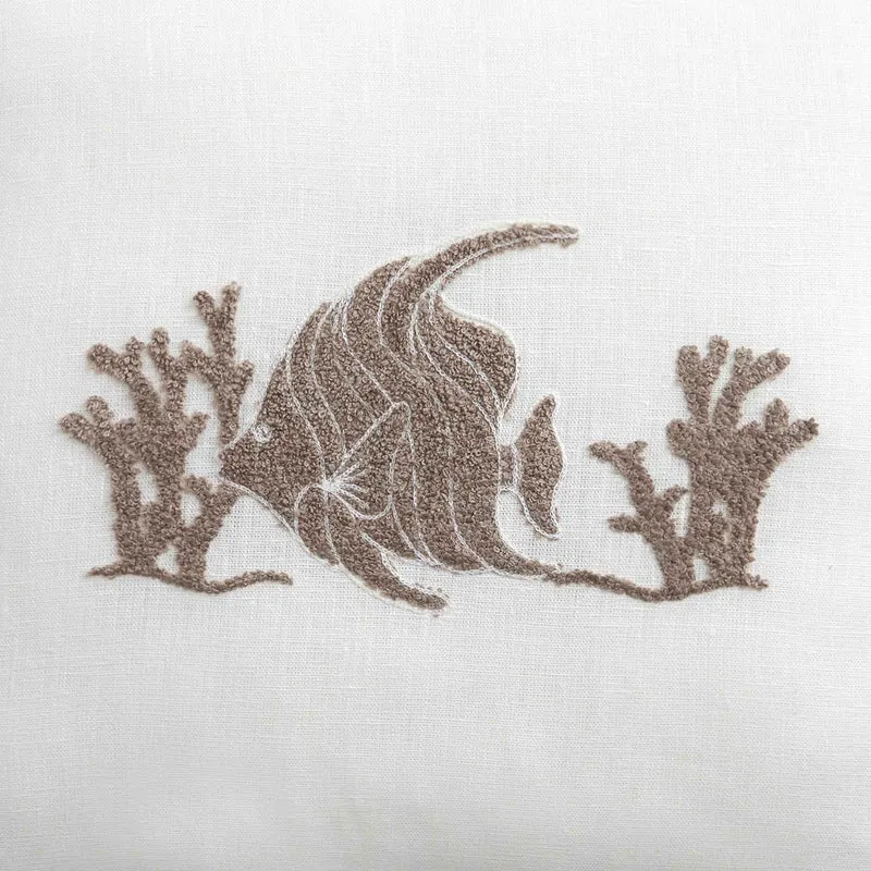 Cuscino Arredo in Puro Lino con Ricamo - Paros
