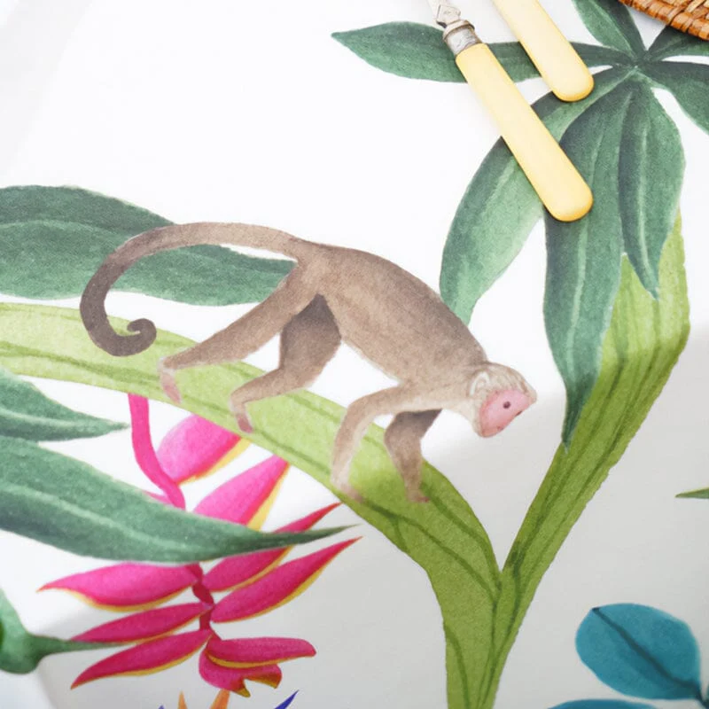 Tovaglia in Raso di Puro Cotone Fantasia Botanica - Amazzonia