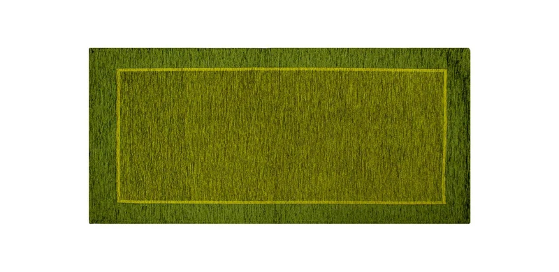 Tappeto Arredo Moderno Antiscivolo in Ciniglia Made in italy Cotone Roma Verde