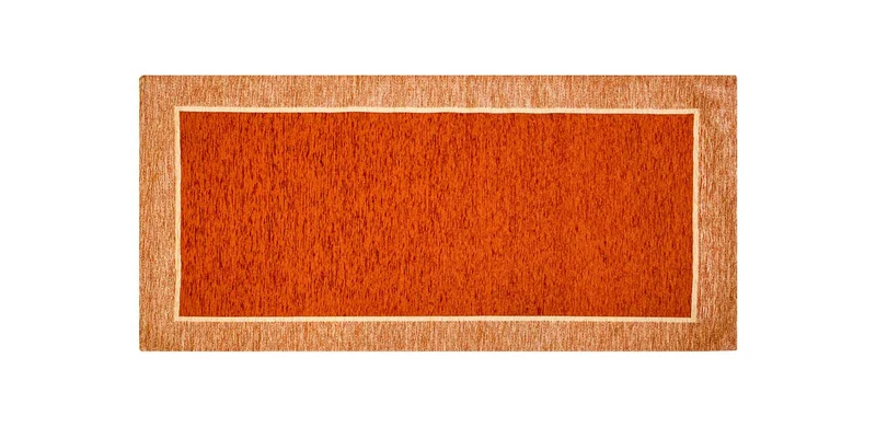 Tappeto Arredo Moderno Antiscivolo in Ciniglia Made in italy Cotone Roma Ruggine