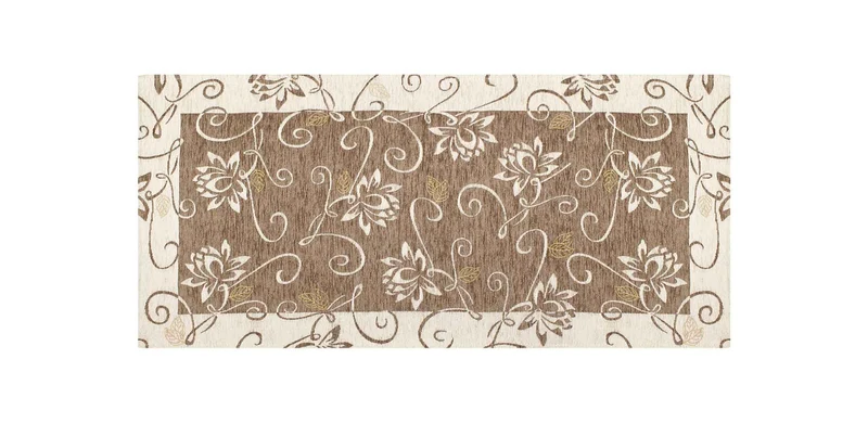 Tappeto Arredo Moderno Antiscivolo in Ciniglia Made in italy Cotone Ninfea Fango