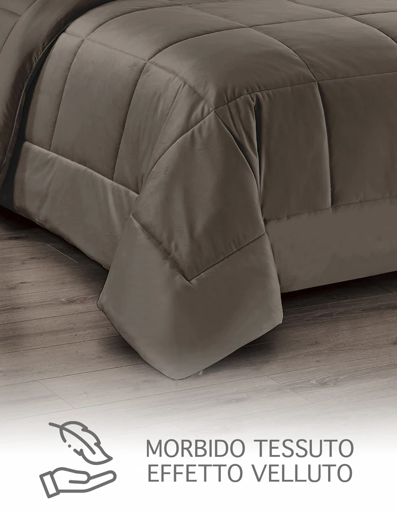 Trapunta Matrimoniale in Velluto Invernale 625 g/mq Effetto Piuma Duck Friendly Il Gruppone