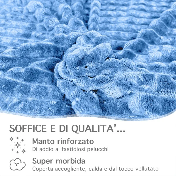 Coperta Invernale in Pile Morbida Quadrettata Il Gruppone