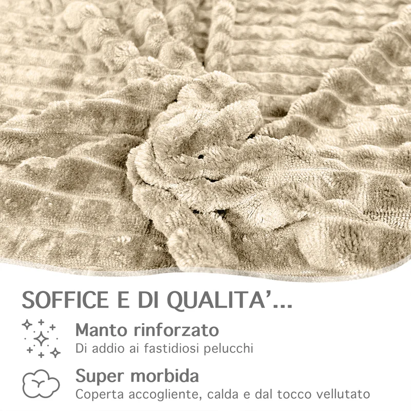Coperta Invernale in Pile Morbida Quadrettata Il Gruppone