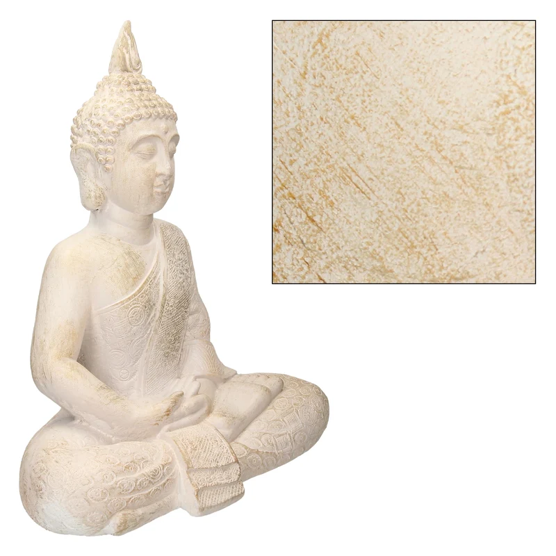 ECD Germany | Buddha Figur sitzend aus wetterfestem Polyresin, Dekoration für Haus, Wohnung & Garten