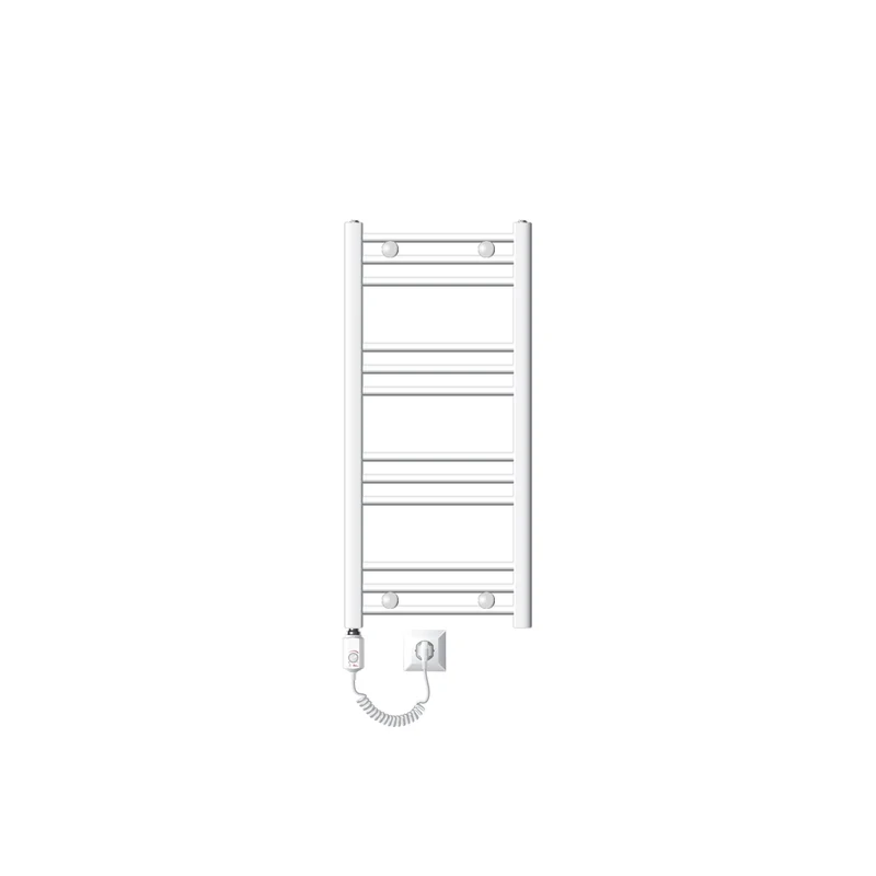Badheizkörper Elektrisch mit Heizstab 600W 400x800 mm Chrome gebogen mit Seitenanschluss LuxeBath