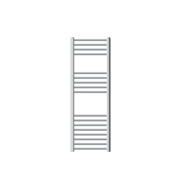 Elektrischer Badheizkörper mit Heizstab 1200W 400x1200 mm Chrom gebogen mit Seitenanschluss & Thermostat Digitalanzeige LuxeBath
