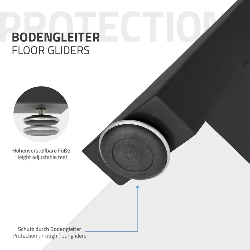 B-Ware Tischbeine 2er Set A-Design 70x72 cm Schwarz aus pulverbeschichtetem Stahl