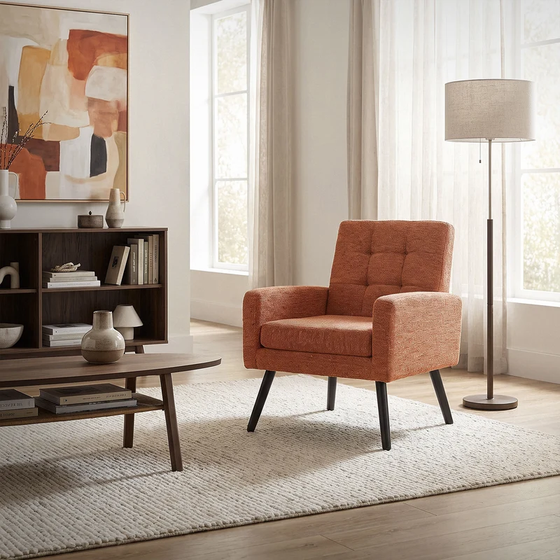 ML-DESIGN | Sessel mit Armlehnen 66,5x80x63,5 cm Stahlgestell/Webstruktur Rot Relaxsessel Lesesessel Polstersessel Fernsehsessel für Wohnzimmer