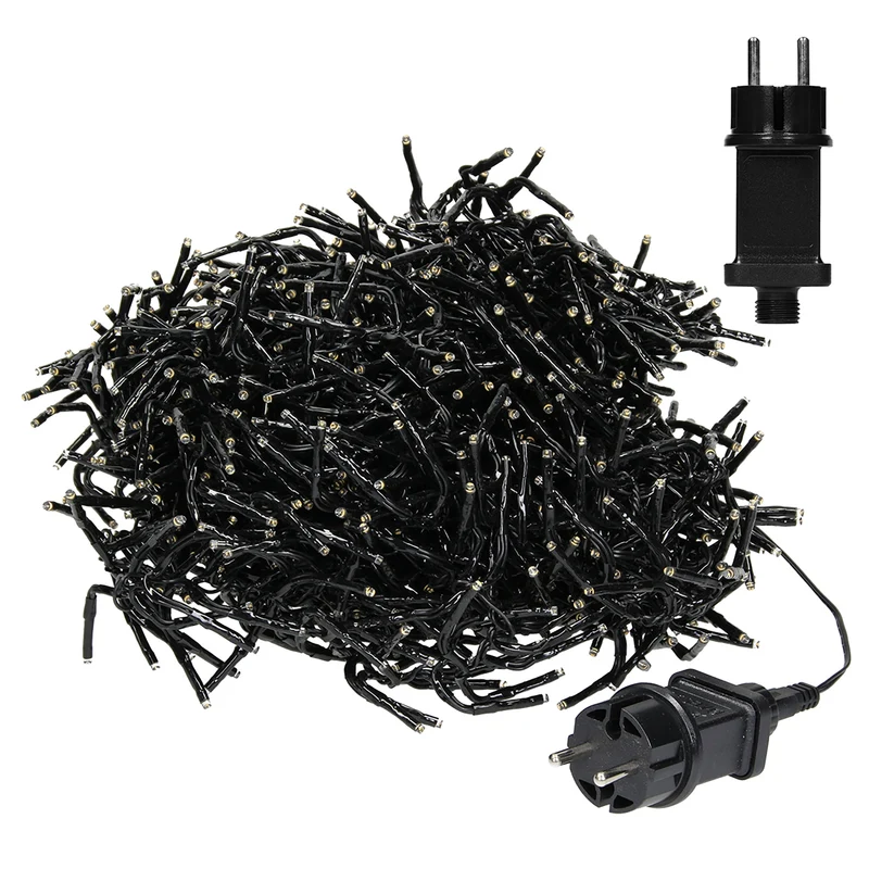 Cluster Lichterkette LED 11m, 1512 LEDs Warmweiß, 8 Leuchtmodi IP44 Innen/Außen