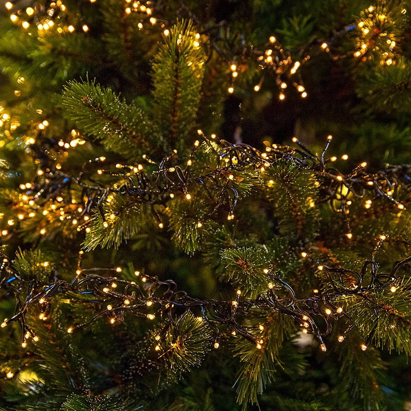 Cluster Lichterkette LED 11m, 1512 LEDs Warmweiß, 8 Leuchtmodi IP44 Innen/Außen