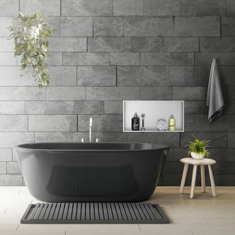 B-Ware Duschnische 60x30 cm Silber aus Edelstahl Wandnische Duschablage LuxeBath
