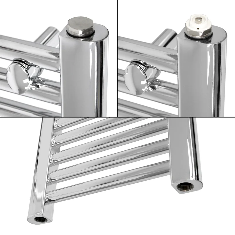 Badheizkörper Sahara 400x800 mm Chrome gebogen mit Seitenanschluss LuxeBath