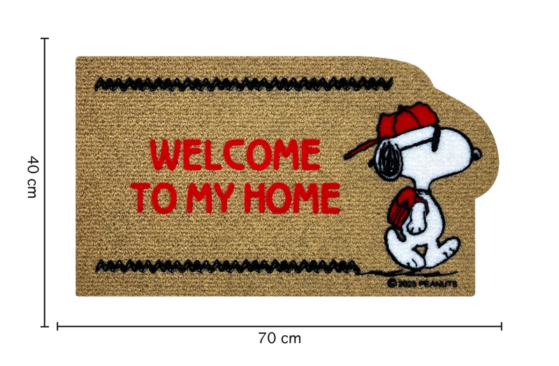 Peanuts Zerbino In Cocco Ingresso Snoopy Originale Rettangolare 70 x 40 Cm Il Gruppone