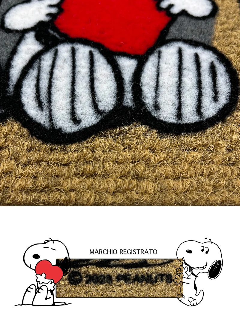 Peanuts Zerbino In Cocco Ingresso Snoopy Originale Rettangolare 70 x 40 Cm Il Gruppone