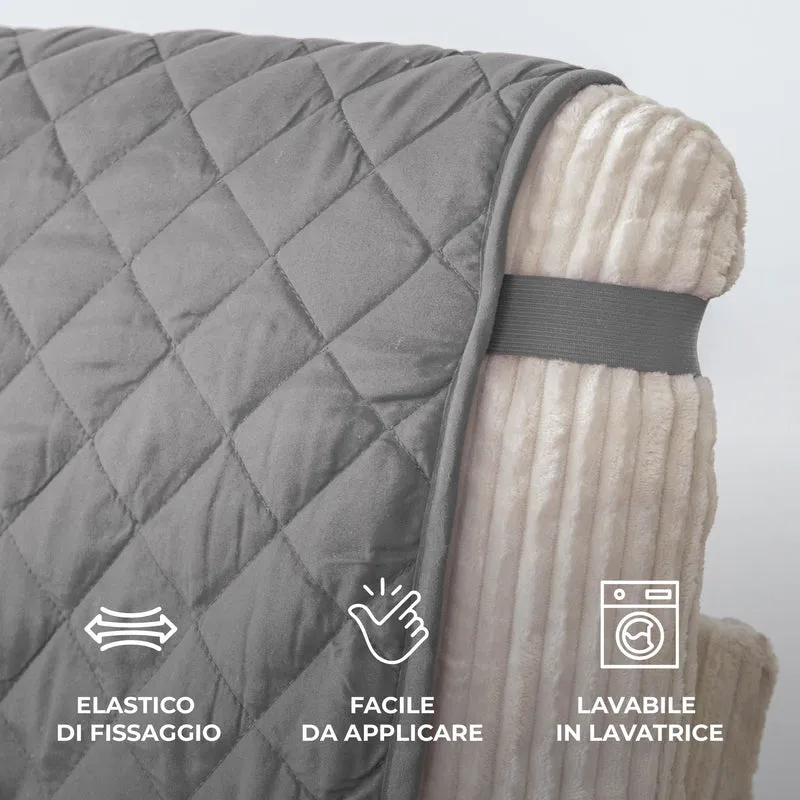 Copridivano Trapuntato con Braccioli Antimacchia Impermeabile con Elastico Antiscivolo Il Gruppone