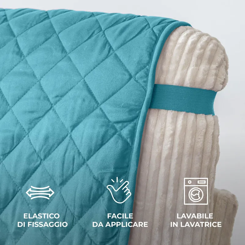 Copridivano Trapuntato con Braccioli Antimacchia Impermeabile con Elastico Antiscivolo Il Gruppone