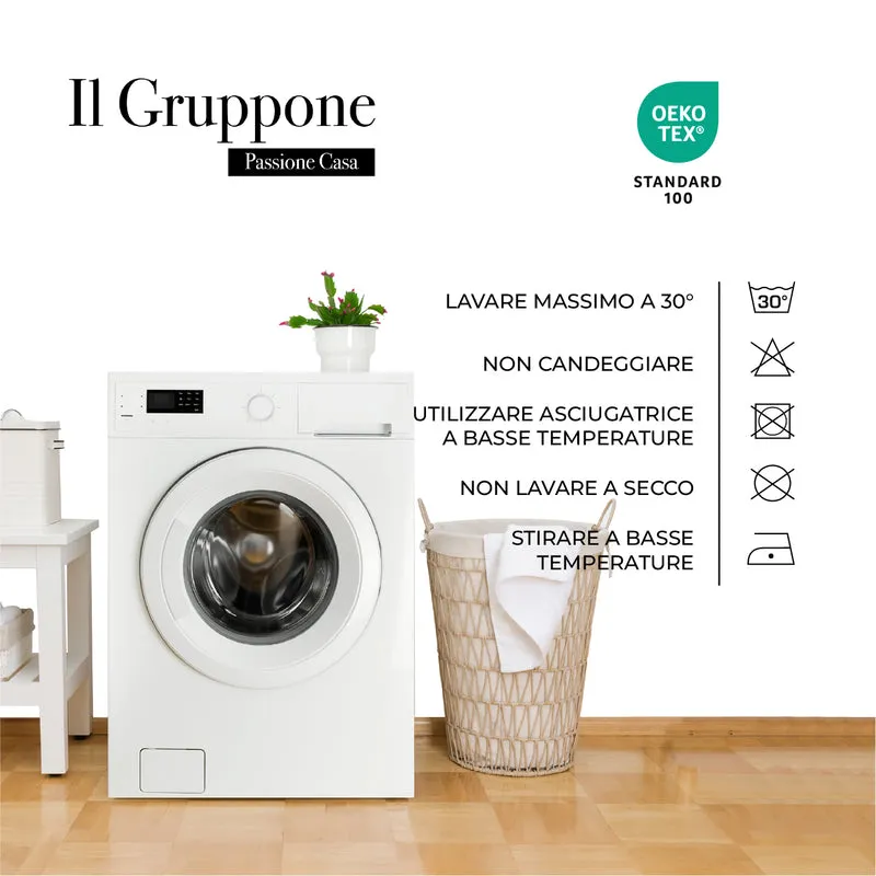 Completo Lenzuola Matrimoniale in Raso di Cotone Tinta Unita Certificato Oeko-Tex Il Gruppone