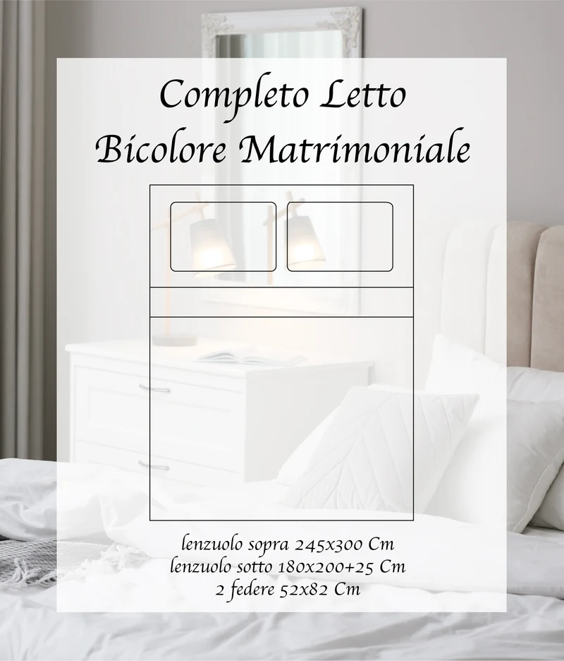 Completo Letto Bicolore in Flanella Calda e Morbida Anti-Pilling Il Gruppone