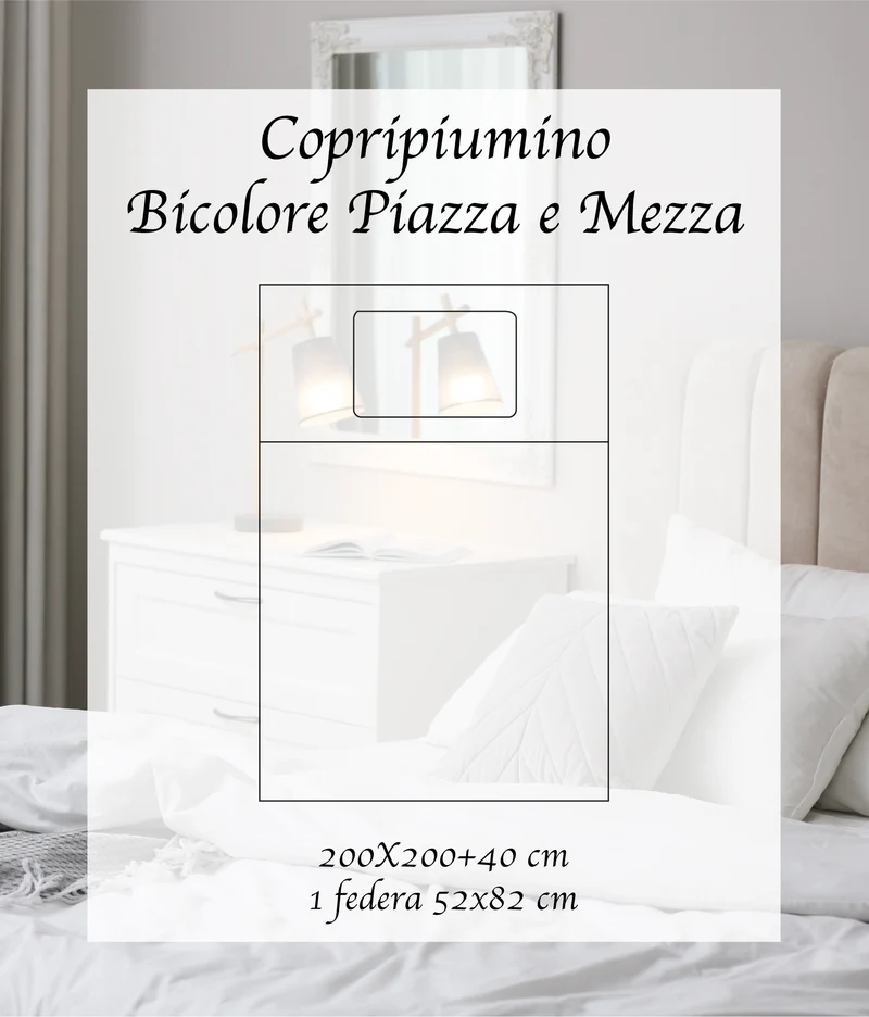 Parure Copripiumino Bicolore in Cotone di Flanella Felpata Il Gruppone