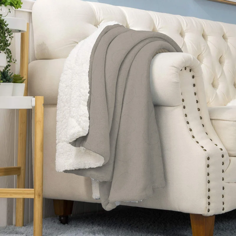 Coperta Invernale Pile Sherpa Effetto Pelliccia Morbida con Motivo Cuori Il Gruppone