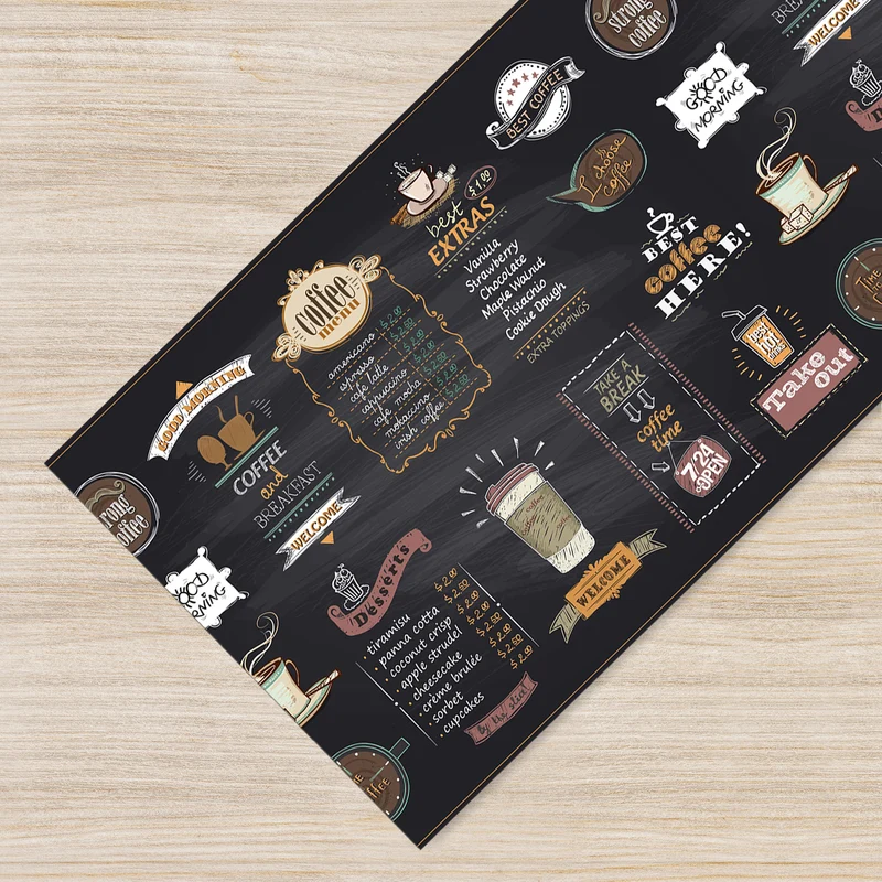 Tappeto da cucina, antimacchia passatoia multiuso lavabile in lavatrice stampa menu