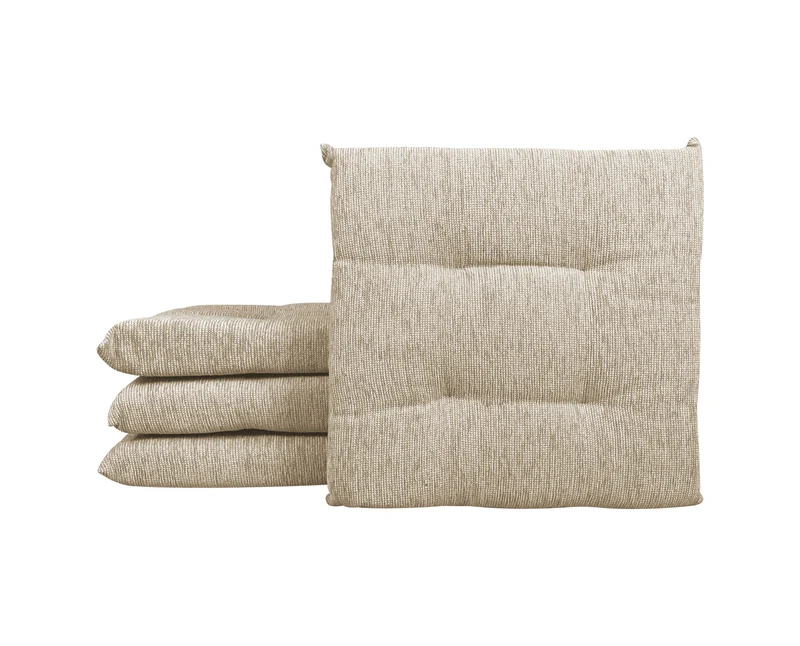 Set Cuscini per Sedia Effetto Lino Imbottiti 6 cm con Lacci 4 Punti 40x40 in Cotone Made in Italy Il Gruppone