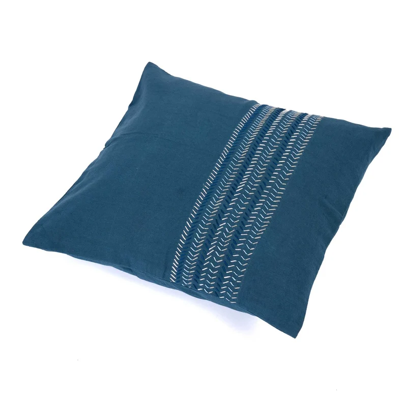 Federa cuscino Kantha ricami cotone