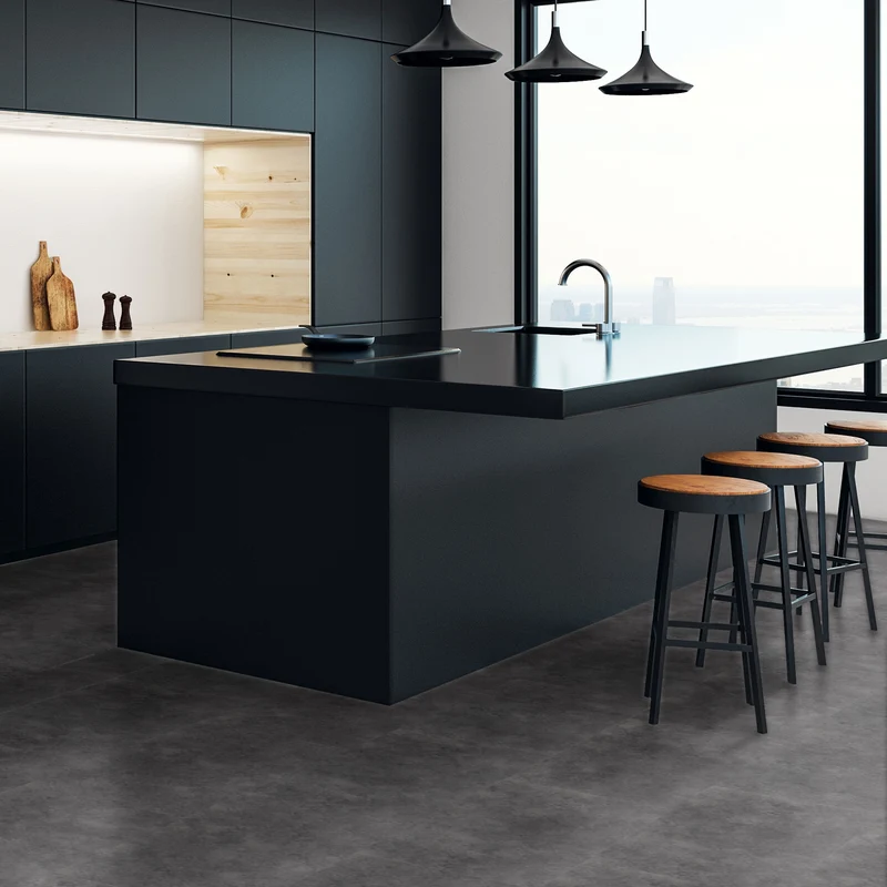 ML-DESIGN | Vinylboden Klick 40 Stück Klicksystem mit Belastungsklasse 34, 61 x 30,5 cm x 4,2 mm 7,44m² PVC Grau Zement Dunkel Bodenbelag Betonoptik
