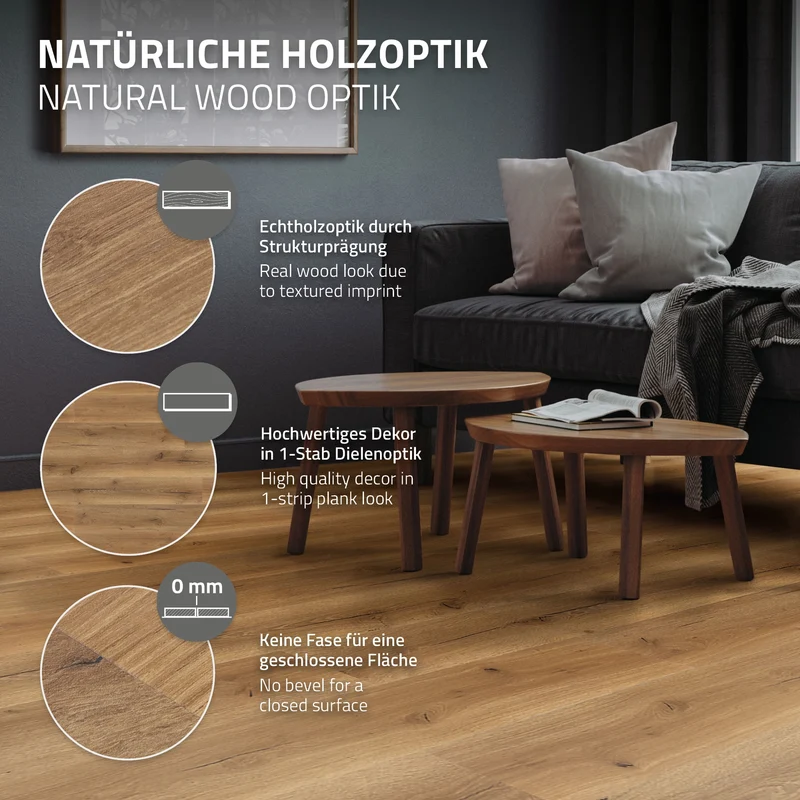 ML-DESIGN | Vinylboden Klick 28 Stück Klicksystem mit Belastungsklasse 34, 122 x 18 cm x 4,2 mm 6,16m² PVC Eiche Rustikal Holzoptik Bodenbelag