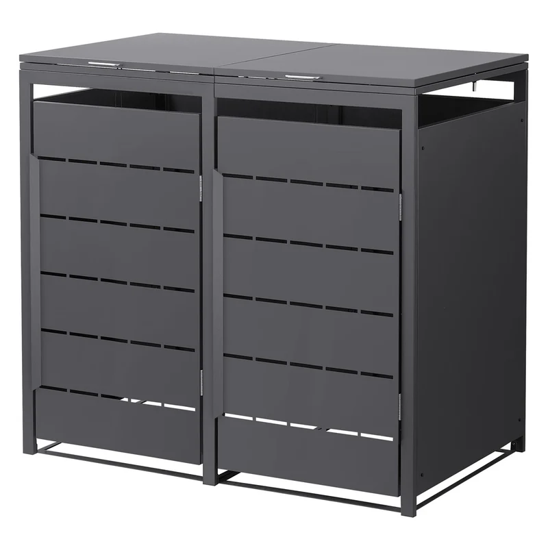 Mülltonnenbox Mülltonnenverkleidung Streben Design für bis zu 4 Tonnen je 240L aus Stahl